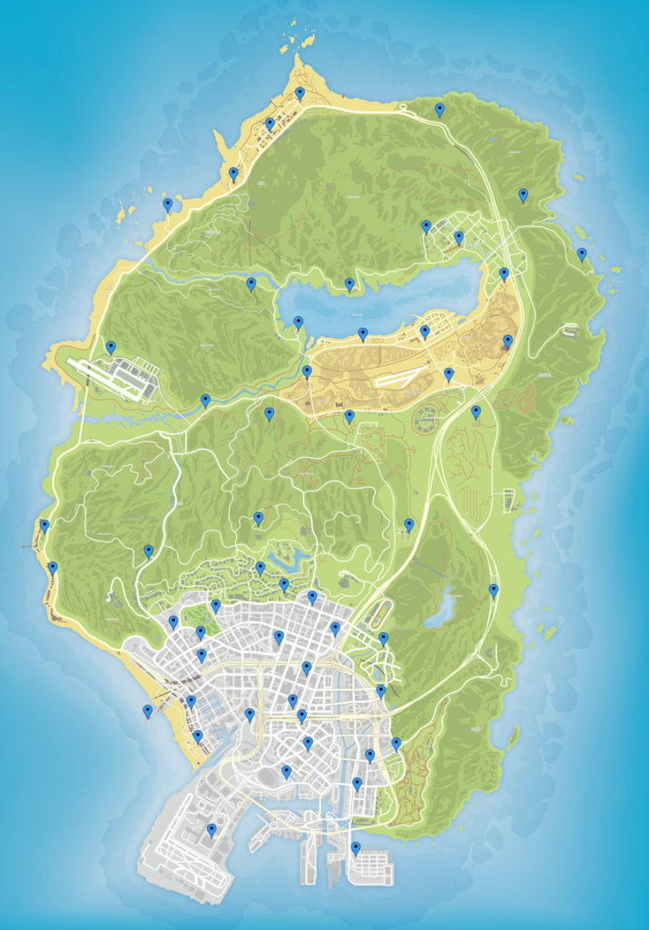 mapa cartas coleccionables gta online