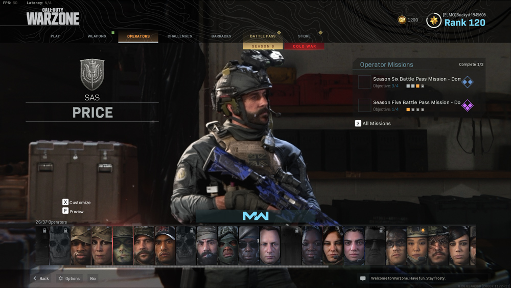 parche 1 29 operadores organizados warzone