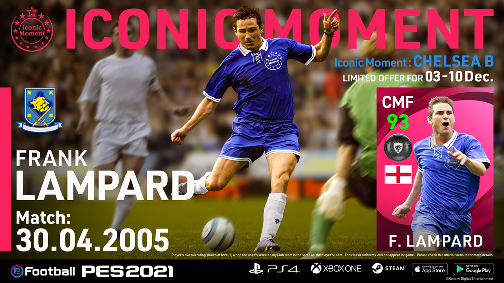 frank lampard momento iconico paquete de datos 3 0 pes 2021
