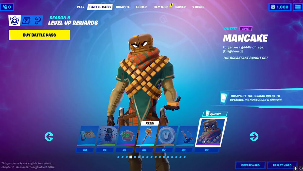 mancake nivel 29 fortnite temporada 5