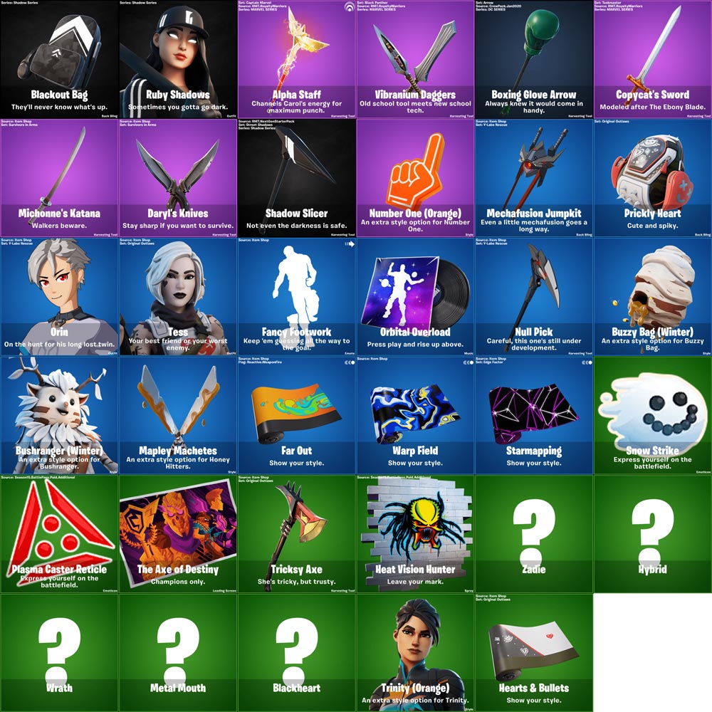 cosméticos actualizacion 15 20 fortnite