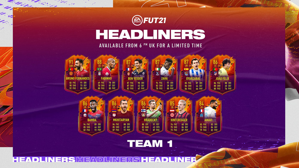 primer equipo de headliners fifa 21