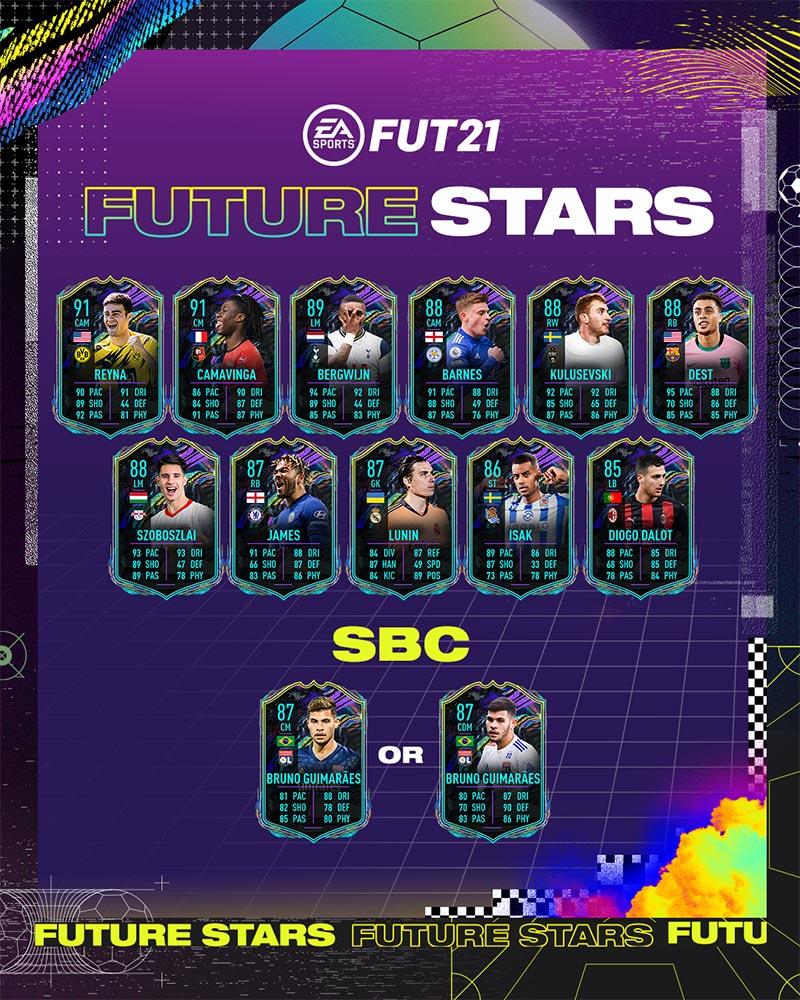 future stars primer equipo en sobres fut 21