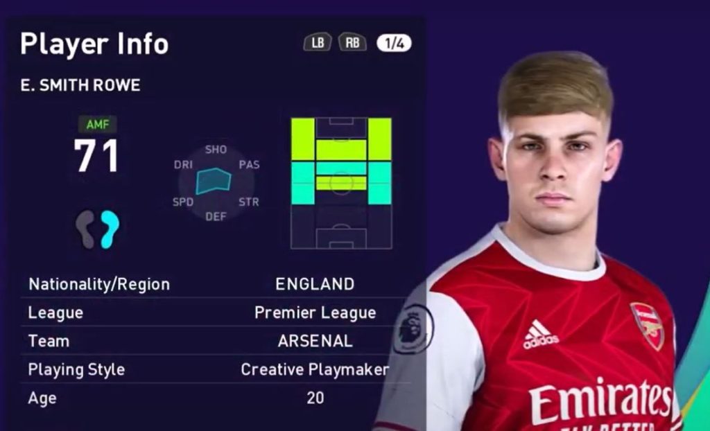 smith rowe dp 4 0 pes 2021