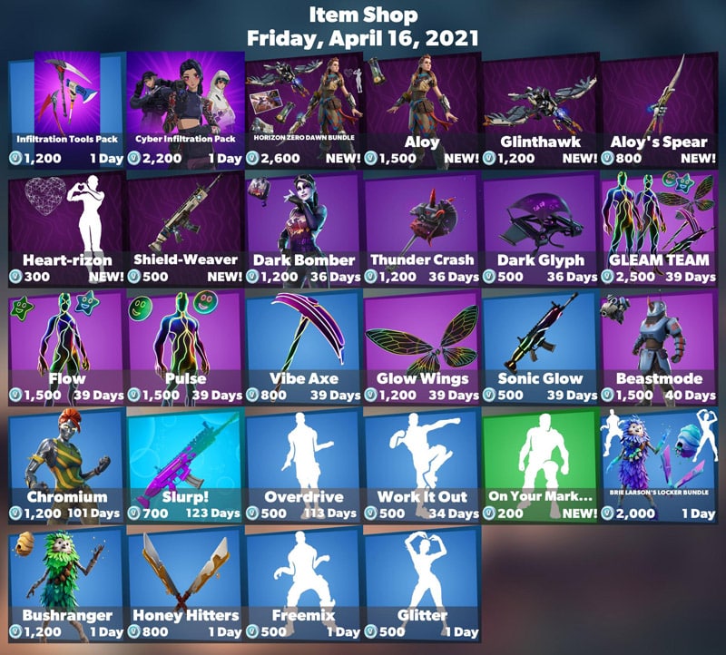 fortnite tienda de objetos 16 abril 2021
