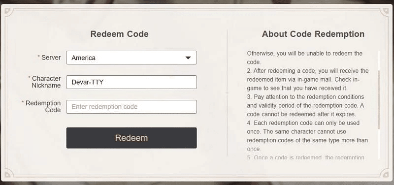 genshin impact canjear codigo