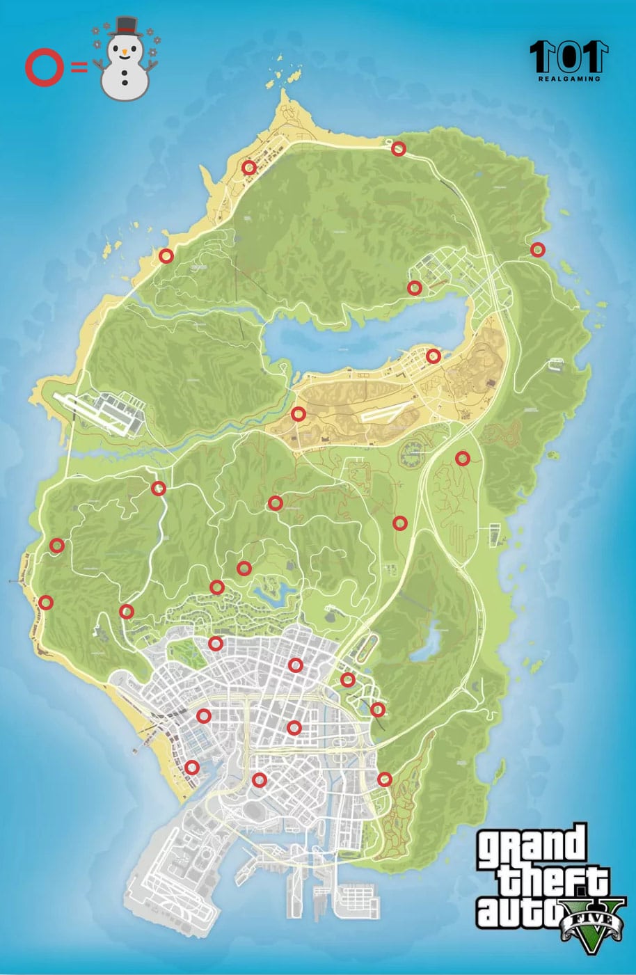 gta online ubicacion muñecos de nieve 2022 mapa