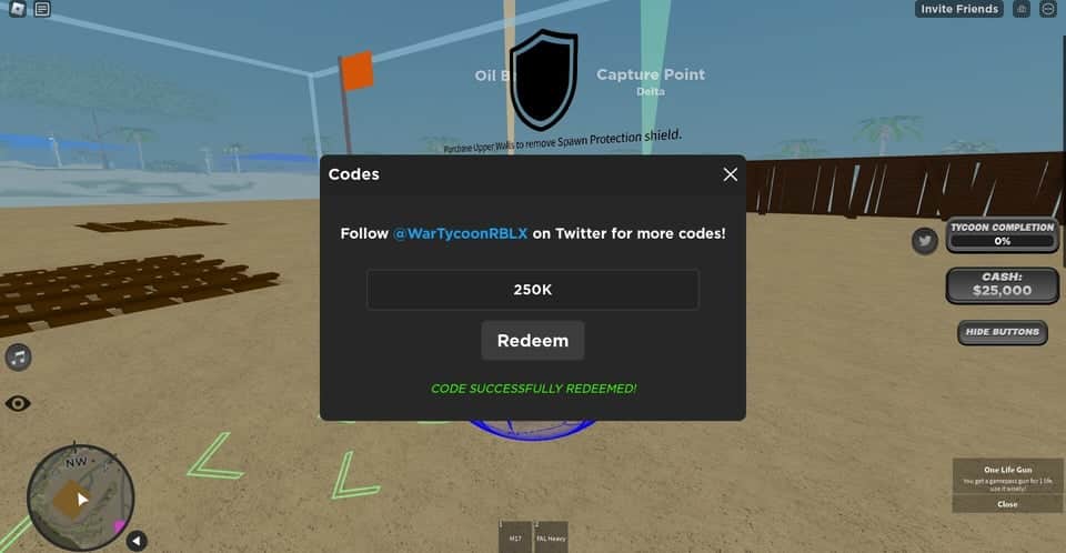 Roblox War Tycoon como canjear