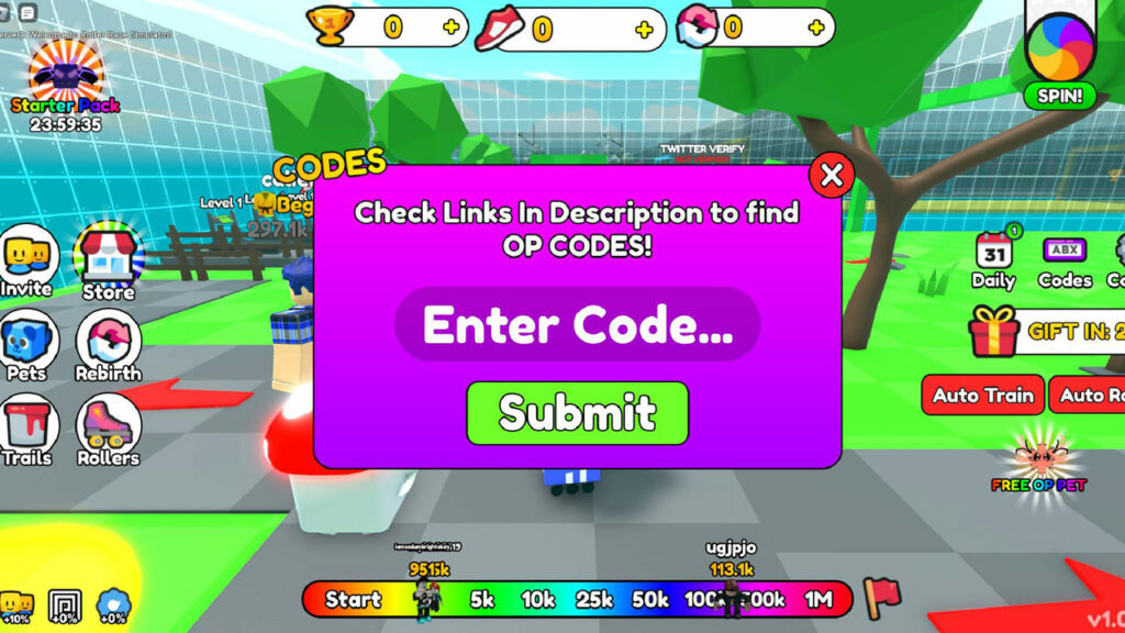 Roblox Roller Race Simulator como canjear