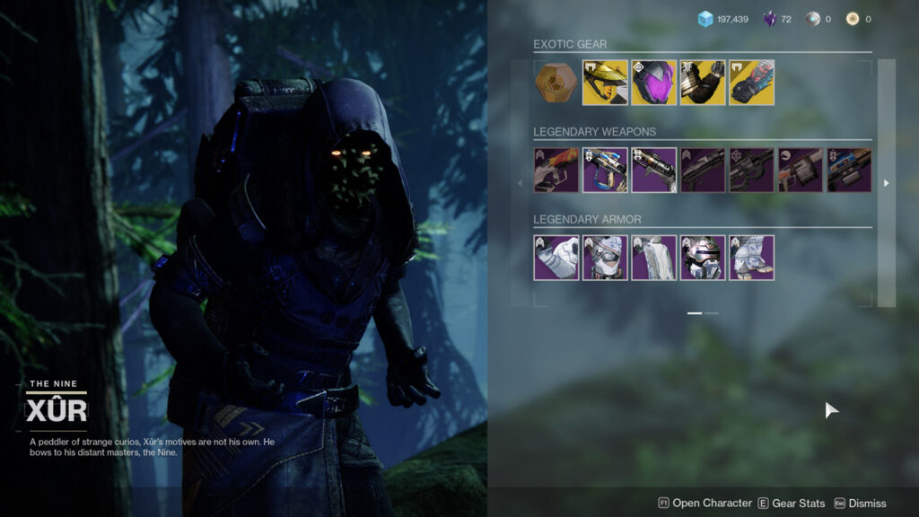 destiny 2 xur pantalla de compra abril 2024