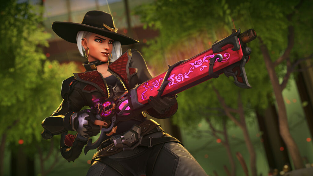 overwatch 2 temporada 14 ashe skin de arma mitica lead rose